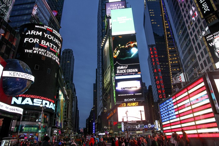 Times Square, de nuit.