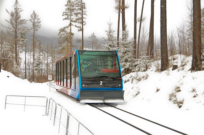 La station de Stary Smokovec est équipée d’un funiculaire qui fait le lien avec le sommet des pistes.