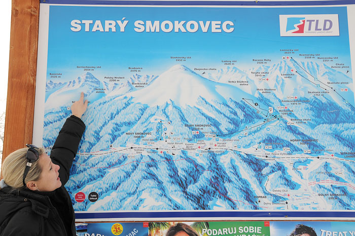 Le plan des pistes de ski de Stary Smokovec